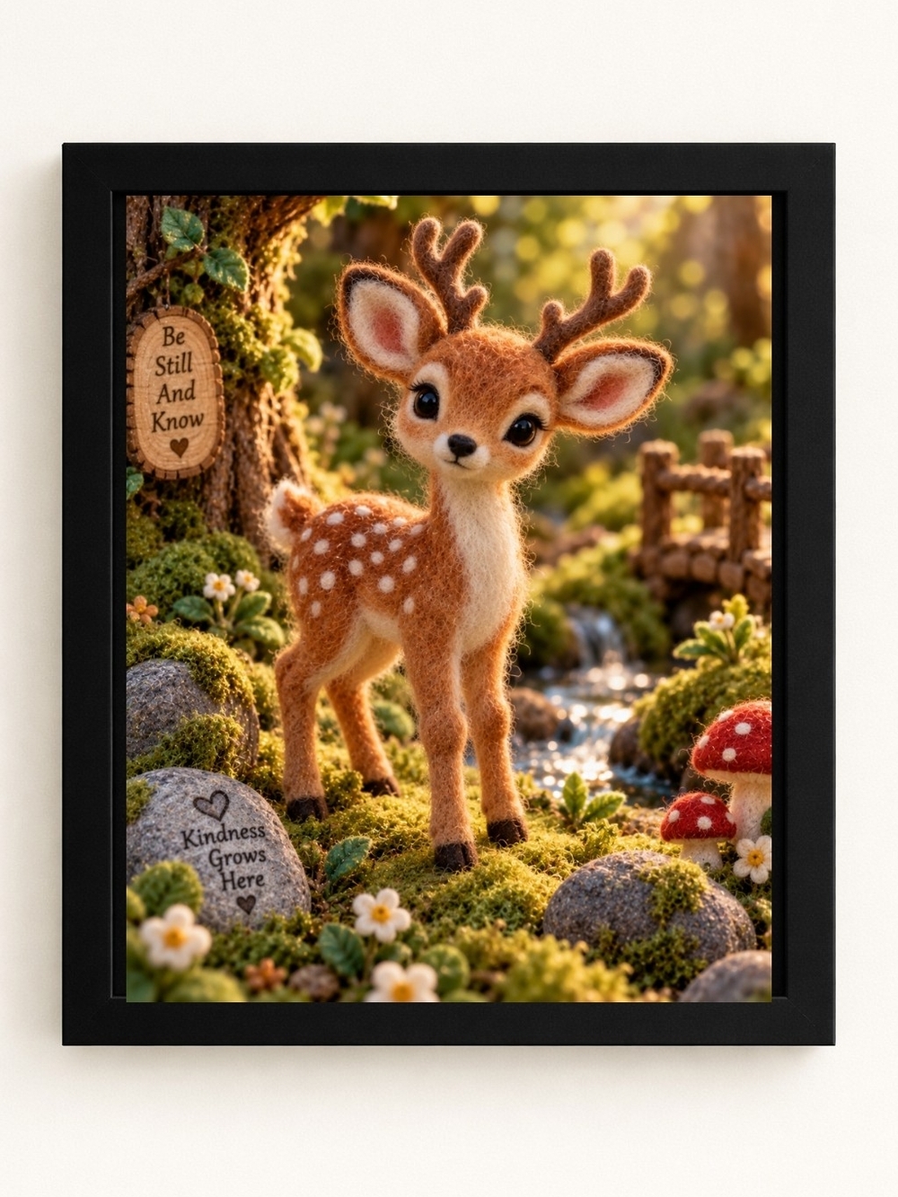Whimsical Fawn A.I. Art Print - 8x10 Frame